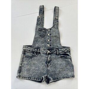 Tinseltown‎ Denim Couture Junior's Shorts Overalls Sz M Acid Wash, Y2K Retro 90s
